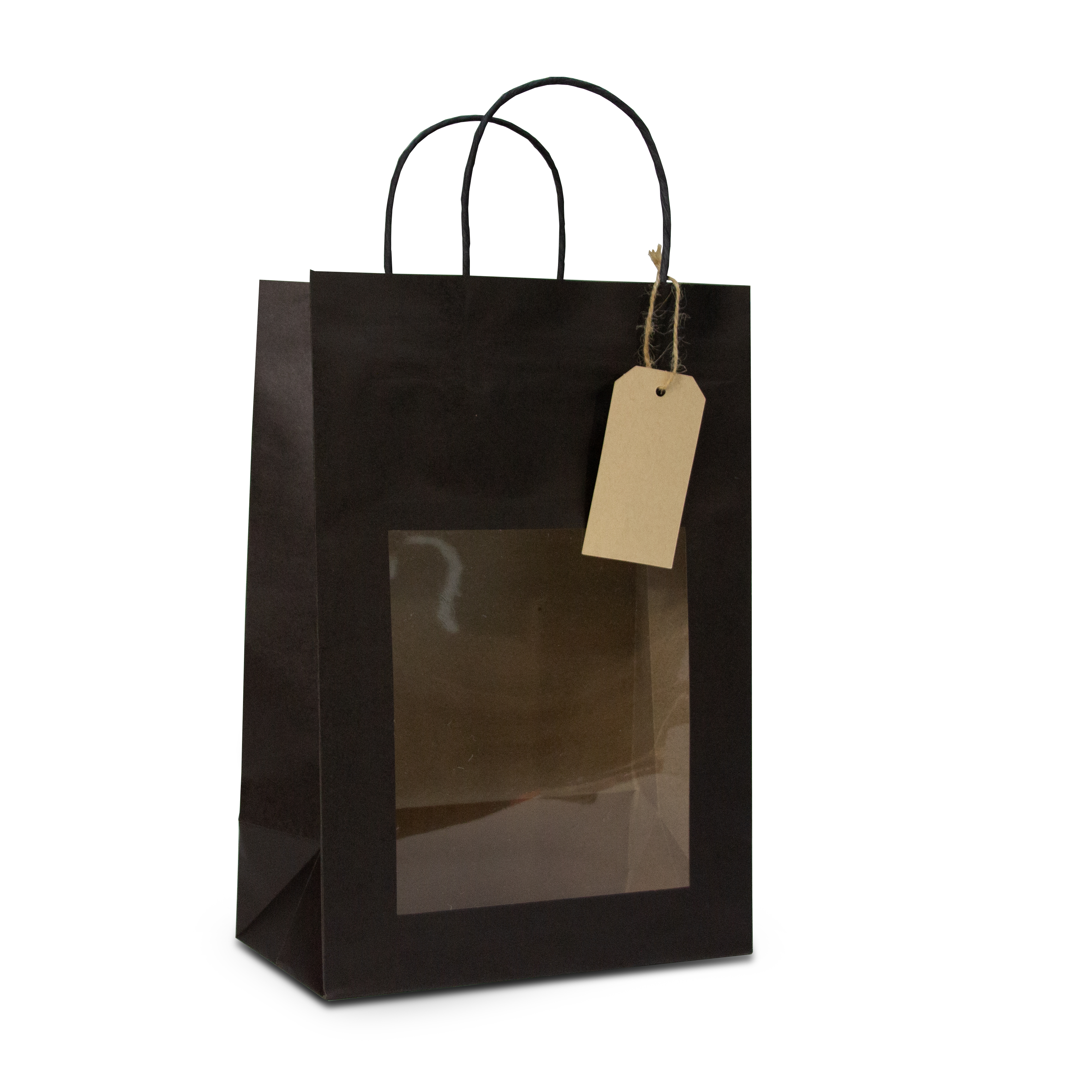 Tragetasche mit Fenster  DPT102 22 x 12 x 32 cm schwarz