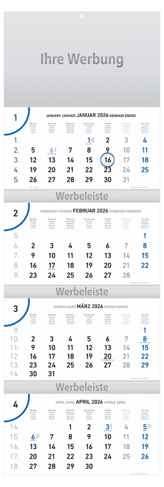 4-Monatskalender Future-quattro blau