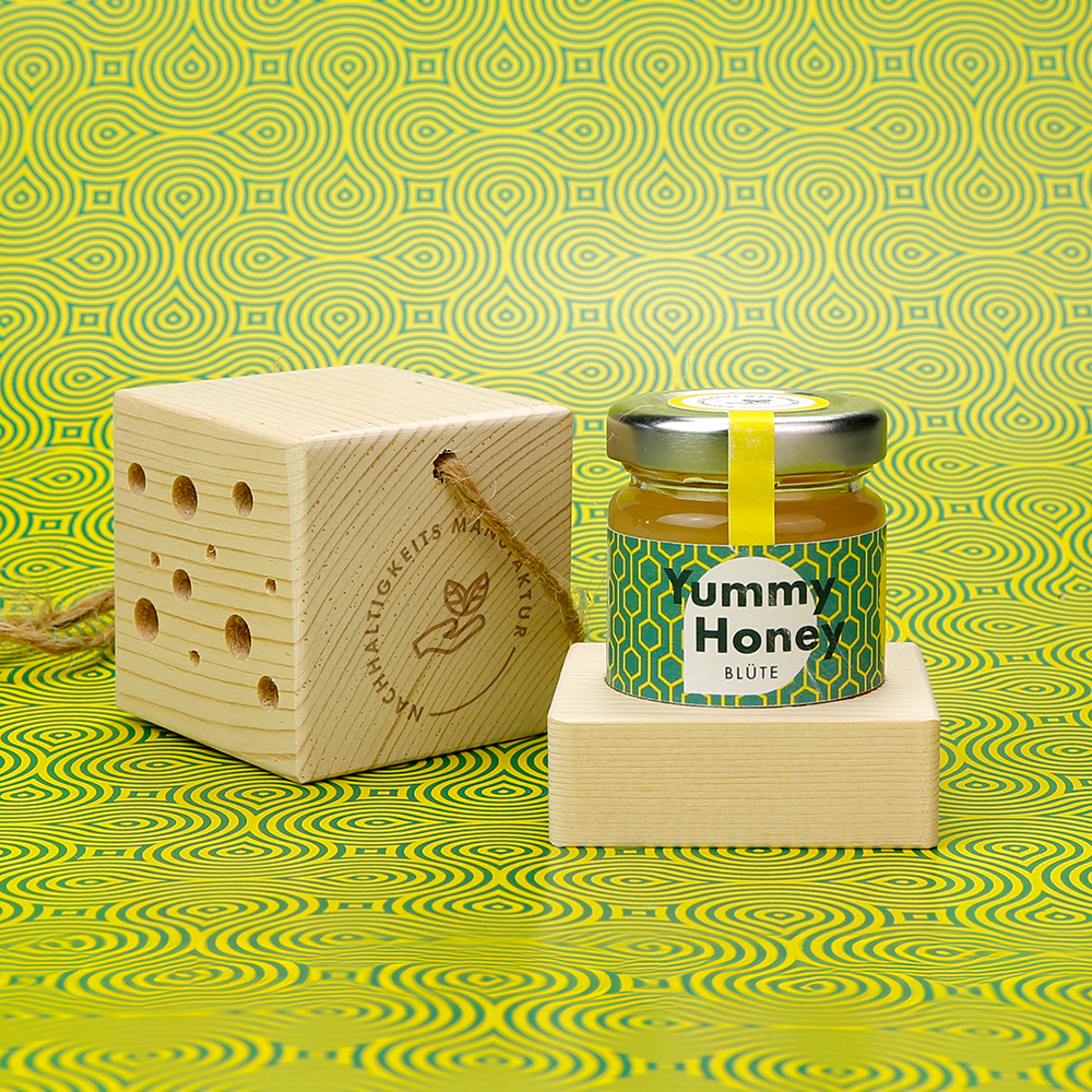 Wildbienen-Würfel Set mini mit beeswe.love Blütenhonig