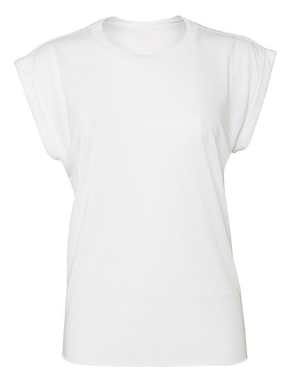 Women`s Flowy Muscle Tee with Rolled Cuff