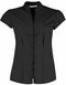 Tailored Fit Poplin Contintental Blouse Mandarin Collar Cap Sleeve
