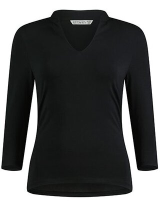 K785 Regular Fit Mandarin Collar Top 3/4 Sleeve