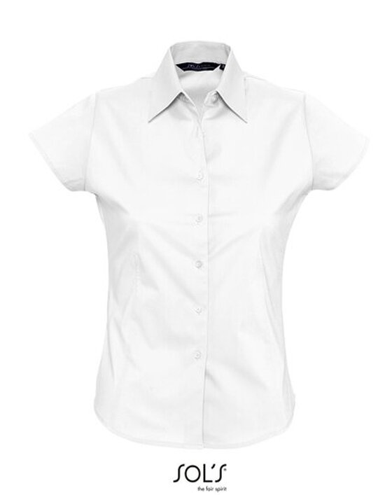 Ladies` Stretch-Blouse Excess Shortsleeve