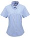 Ladies` Microcheck (Gingham) Short Sleeve Cotton Shirt