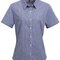 Ladies` Microcheck (Gingham) Short Sleeve Cotton Shirt