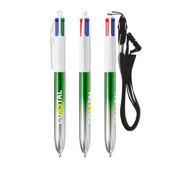 BIC® 4 Colours® Bicolor + Umhängeband